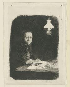 Selbstbildnis am Tisch (Verworfene Fassung)