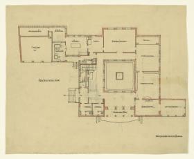 Wohnhaus Alexander Hoffmann, Wien, Erdgeschoss, Grundriss, M 1:100
