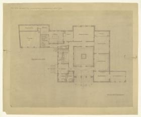 Wohnhaus Alexander Hoffmann, Wien, Erdgeschoss, Grundriss, M 1:100, Lichtpause