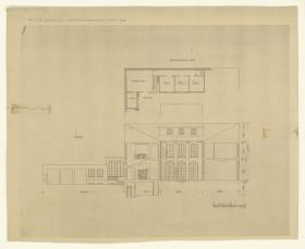 Wohnhaus Alexander Hoffmann, Wien, Dachgeschoss, Grundriss und Schnitt, Lichtpause