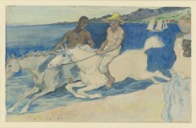 Zwei Reiter am Strand