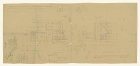 Landhaus Prof. Lewin, Berlin Schlachtensee, Grundrisse Erdgeschoss und 1. Obergeschoss, Lichtpause