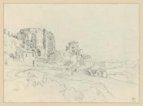 Italienische Landschaft mit Ruinen