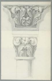 Skizzenbuch Italienreise, Venedig, unbezeichnetes Gebäude [vermutlich Ca' d'Oro], Kapitell