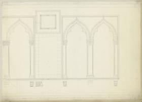 Skizzenbuch Italienreise, Venedig, Ca' d'Oro, Teilaufriss der Fassade, Erdgeschoss