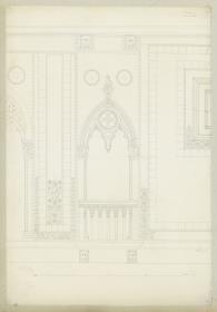 Skizzenbuch Italienreise, Venedig, Ca' d'Oro, Teilaufriss der Fassade, erster Piano Nobile