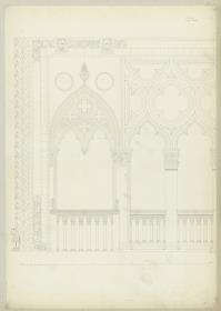 Skizzenbuch Italienreise, Venedig, Ca' d'Oro, Teilaufriss der Fassade, erster Piano Nobile