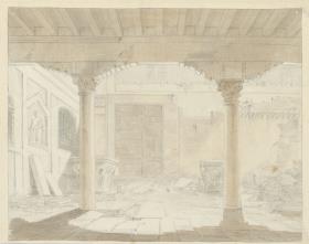 Skizzenbuch Italienreise, Venedig, Ca' d'Oro, Ansicht des Innenhofes
