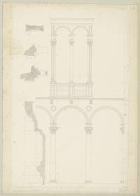 Skizzenbuch Italienreise, Venedig, unbezeichnetes Gebäude, Aufriss