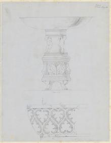 Skizzenbuch Italienreise, Venedig, San Marco, Taufbecken