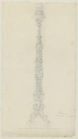 Skizzenbuch Italienreise, Venedig, San Marco, Bronzekandelaber