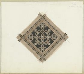 Skizzenbuch Italienreise, Venedig, Santa Maria Gloriosa dei Frari, Chorstuhl, Ornament