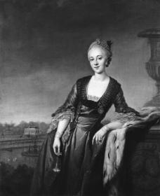 Bildnis der Gräfin Maria Barbara Eleonore von Lippe-Biesterfeld vor dem Jagdschloss Baum bei Bückeburg