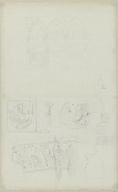 Skizzenbuch Italienreise, Florenz, Santa Maria Novella, Grabmäler an der Via degli Avelli