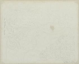 Skizzenbuch Italienreise, Mailand, Santa Maria delle Grazie, Bronzetür sowie Pavia, Certosa, Chorgestühl