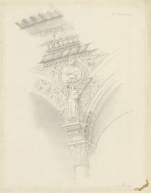 Skizzenbuch Italienreise, Pavia, Certosa, Architekturdetail