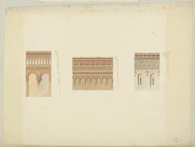 Skizzenbuch Italienreise, Brescia, unbezeichnete Gebäude, Architekturdetails
