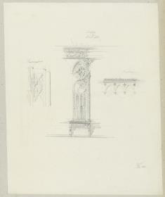 Skizzenbuch Italienreise, Venedig, Santa Maria dei Frari, Architekturdetails