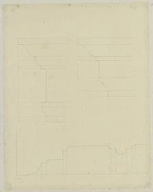 Skizzenbuch Italienreise, Venedig, unbezeichnete Gebäude, Gebälke