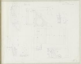 Skizzenbuch Italienreise, Rom, Santa Maria in Aracoeli, architektonische Detailstudien der Ambone