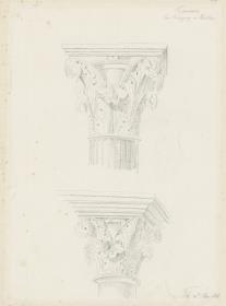 Skizzenbuch Italienreise, Fossanova, Kloster Priverno-Fossanova, Kreuzgang