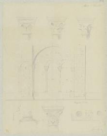 Skizzenbuch Italienreise, Sermoneta, Santi Pietro e Paolo di Valvisciolo