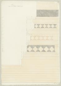 Skizzenbuch Italienreise, Siena, Baptisterium, Fassade, Sockelquerschnitt