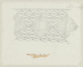 Skizzenbuch Italienreise, Siena, Baptisterium, Backsteinsims