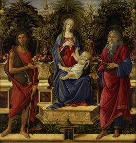 Thronende Maria mit dem Kind und den beiden Johannes