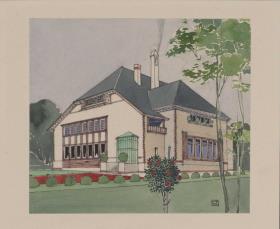 Berlin, Villa Kuntze, Vorentwurf, Perspektive von Süden