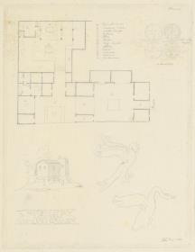 Skizzenbuch Italienreise, Pompeji, unbezeichnetes Gebäude, Grundriss