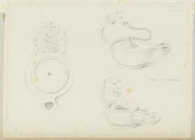 Skizzenbuch Italienreise, Neapel, Museo Archeologico Nazionale di Napoli, Lampe