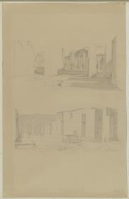 Skizzenbuch Italienreise, Pompeji, Casa di Pansa sowie Casa della Fontana [?], Ansichten