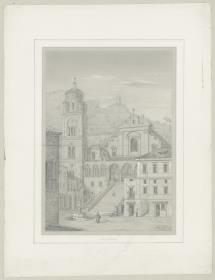 Skizzenbuch Italienreise, Amalfi, Dom, Ansicht