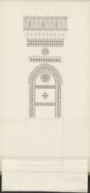 Skizzenbuch Italienreise, Palermo, Dom, Turm der Chorfassade