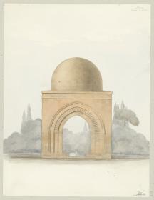 Skizzenbuch Italienreise, Palermo, La Cuba, Pavillon