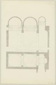 Skizzenbuch Italienreise, Palermo, San Giovanni degli Eremiti, Querschnitt und Grundriss