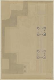 Skizzenbuch Italienreise, Palermo, La Zisa, Brunnensaal, Grundriss