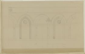 Skizzenbuch Italienreise, Palermo, Dom, Detail der Seitenfassade