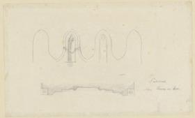 Skizzenbuch Italienreise, Palermo, Dom, Detail des Turms