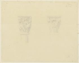 Skizzenbuch Italienreise, Palermo, La Zisa, Brunnensaal, Vogelkapitell