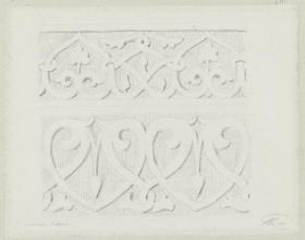 Skizzenbuch Italienreise, unbezeichneter Ort, unbezeichnetes Gebäude, Ornament bzw. Relief [?]