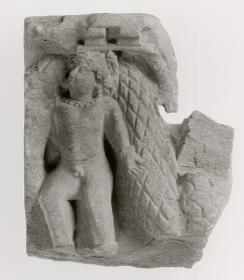 Von Yaksha-Eroten getragene Girlande (Fragment)