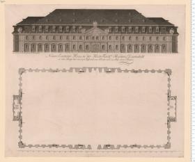 Neues Exercier Haus in  der ... Residenz Darmstadt ... gebaut, durch J. M. Schuhknecht ...