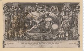 (5) Quellnymphe in ovalem, reich verziertem Rahmen, sog. Nymphe von Fontainebleau, bez: Rous. Floren. Inuen. Rob.-Dum. VIII 26 Nr. 18: René Boyvin nach Giov. Batt. Rosso.