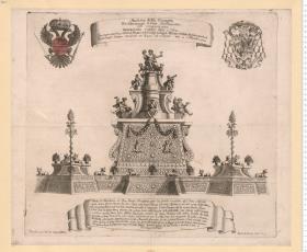 Machina della Coccagna per ... Carlo Sesto e Terzo Fatto eigere ... 1720 ...  (bez:) Ferdinando Poletti inuen. Delin. Fran.co de Grado Sculp. Neap.