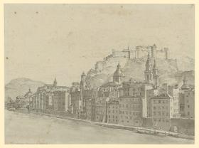 Blick auf Salzburg vom Zimmer des Künstlers aus