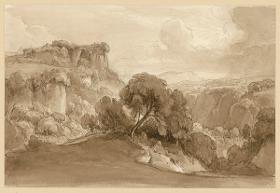 Bewaldete italienische Gebirgslandschaft