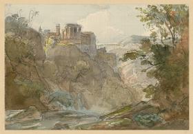 Berglandschaft mit dem Tempel der Sibylle in Tivoli