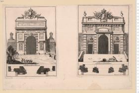 (2) Stadttore, bez: [N.] Lenoir in et sc.